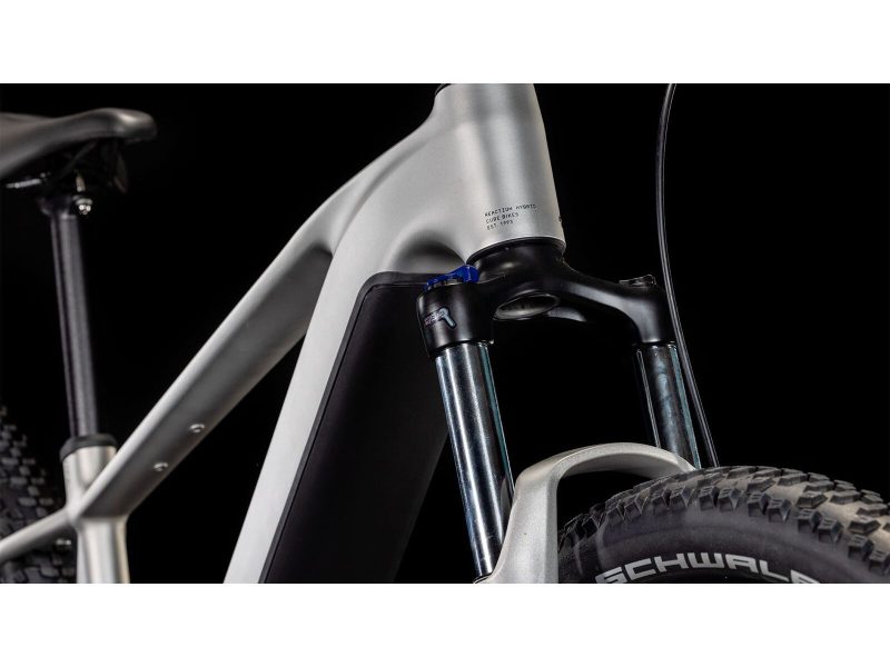 Cube Reaction Hybrid One 800 29 silver n black Ansicht Gabel und Unterrohr