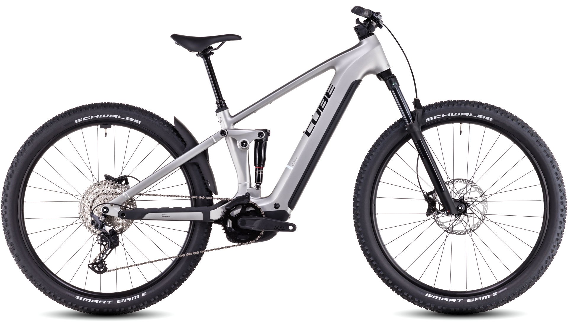 Cube Stereo Hybrid ONE22 Race 800 silver n black Seitenansicht