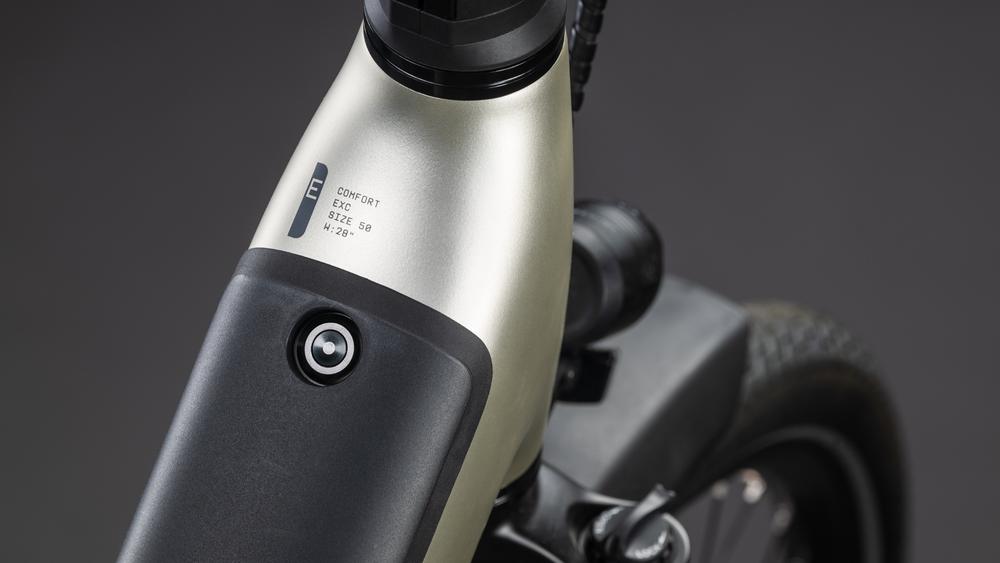 Cube Supreme RT Hybrid Comfort EXC 600 champagne´n´grey Schrift