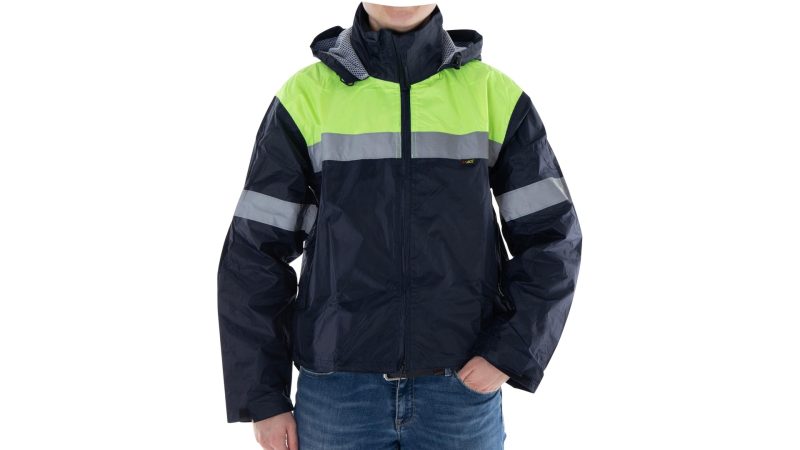 4 act reflex regenjacke blau gelb