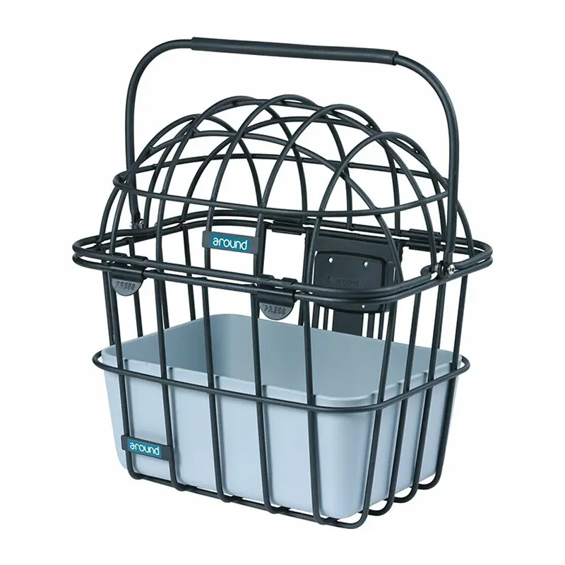 59e0bd3fa609 Vorderer Fahrradkorb fuer Tiere aus Aluminium inkl. Buegelhalter Mijnenpieper Luna