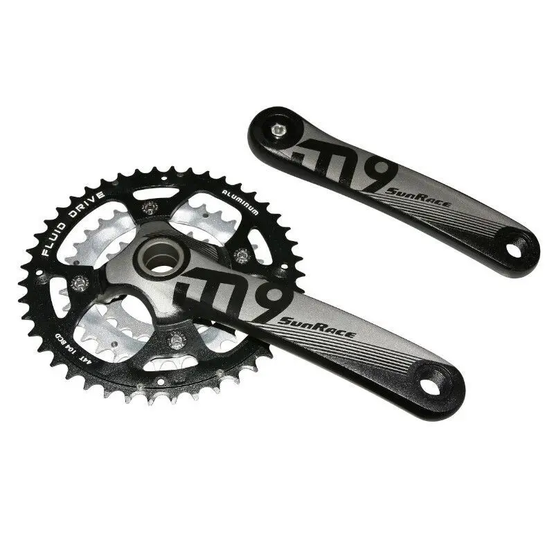 67a4fea5c3ac Sunrace Integrierte Alu Mountainbike Kurbelgarnitur mit Pfanne Ms954 9 10V. 175 mm 44 32 22