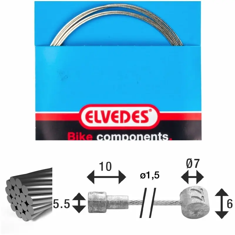 70e57269a6fd Bremszug 1x19 verzinkte Draehte o15mm V Kopf o55x10 and t nip Elvedes
