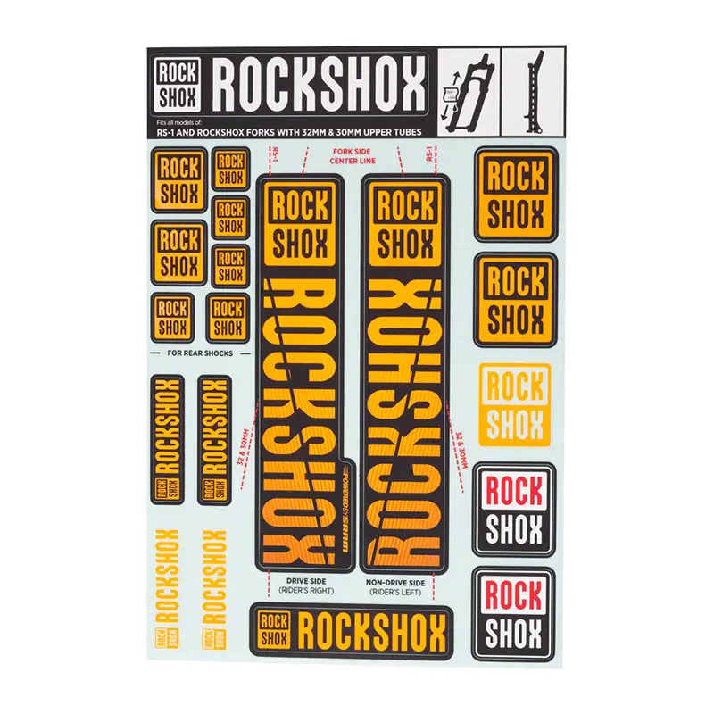 7af6179f6e92 Rockshox Aufkleberset Fahrradgabel bis 2018