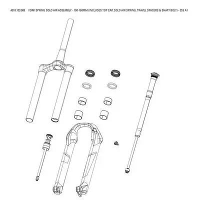7c7210ff18c4 Rockshox Gabelkolbensatz 35s A1 2021 Soloair 100 160mm