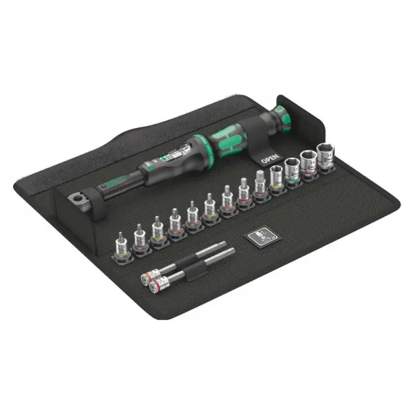 8a8a4a442c2c Drehmomentschluessel und Steckschluesseleinsaetze in Fahrradtasche Wera Set Torque 1