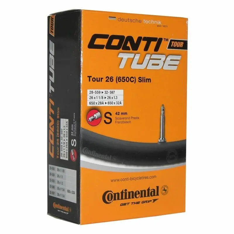 8c5edaff77ee Continental Fahrradschlauch Presta Ventil Tour 26x1 14
