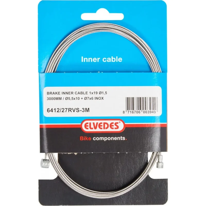 bcddae4d704e Bremszug 1x19 Edelstahldraht o15mm V Kopf o55x10 und T Nippel Elvedes