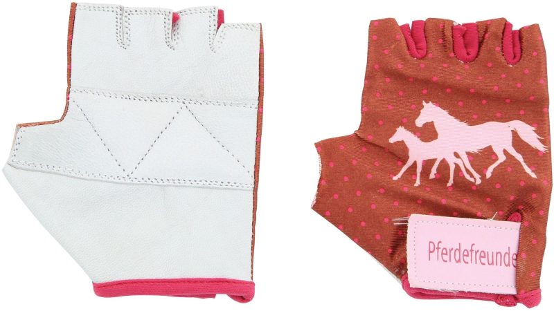 bike fashion kinderhandschuh pferdefreunde rot rosa weiss 1