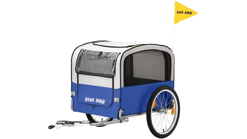 blue bird hundeanhaenger blau hellgrau