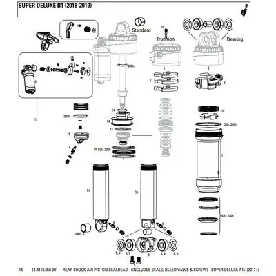 cb1a8c36d69a Rockshox Stossdaempfer Kit Air Sealhead Super Dlx A1 2017