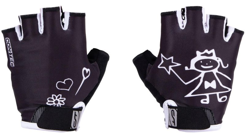 contec kinderhandschuh girly schwarz weiss