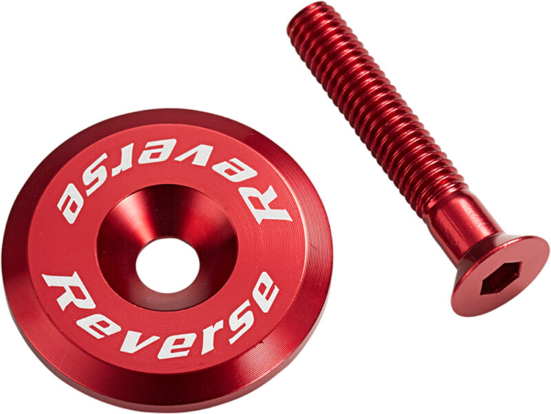 e1776a0c02a2 Reverse Steuersatzkappe Alu mit Schraube rot