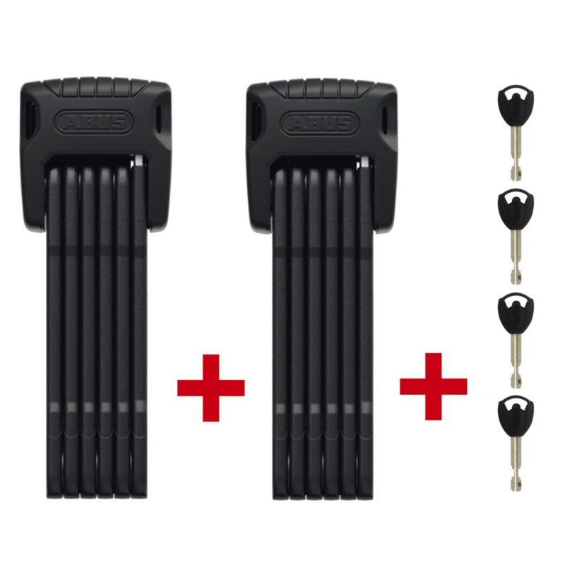 e520a4524778 ABUS Bordo Granit™ 6500K90 XPlus Faltschloss Twinset mit SH Halterungen
