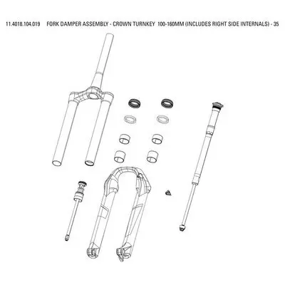 f358f854a130 Rockshox Kompletter Satz Federgabel crw Trnk 100 160mm 35 A1 2021