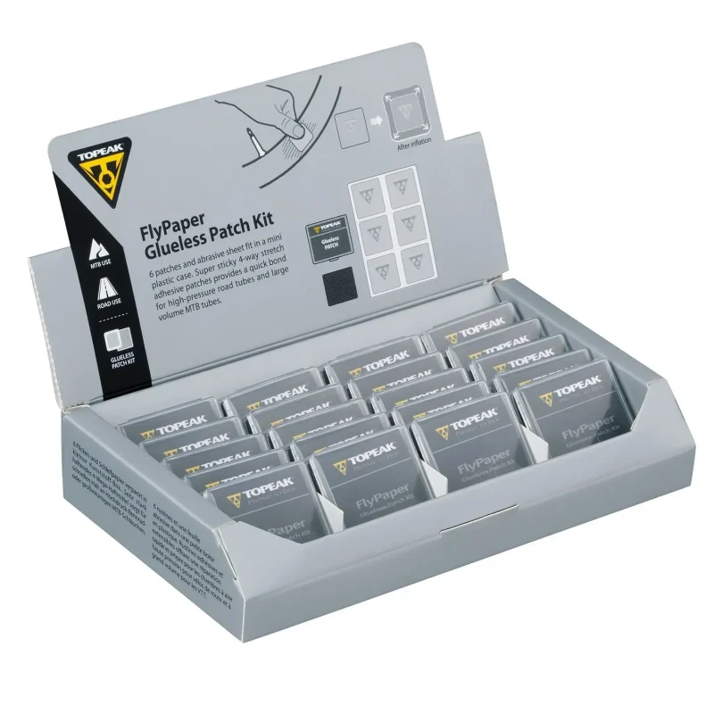 f979af7d5690 Topeak 20 teiliges Set Fahrrad Reparaturpapier Glueless Patch Counter Display Box