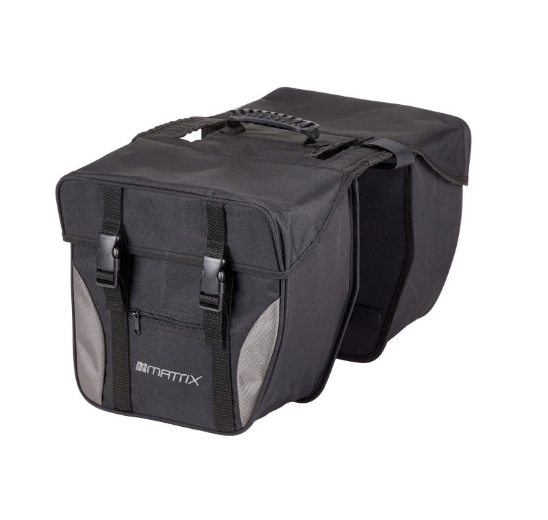 matrix doppelpacktasche schwarz schwarz silber