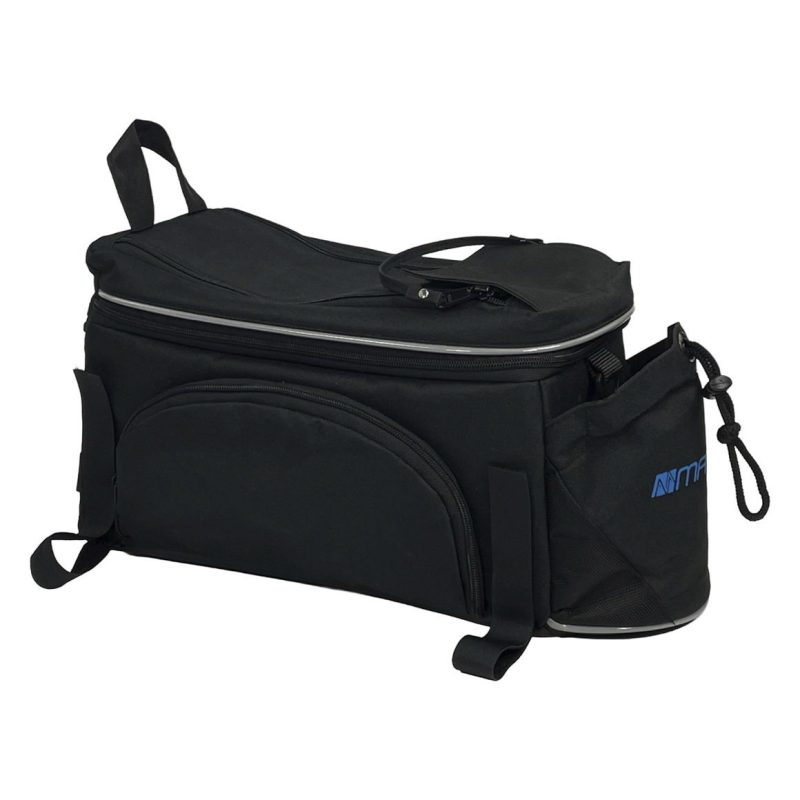 matrix gepaecktraegertasche schwarz mit blauem matrix logo