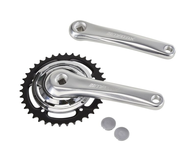 matrix kettenradgarnitur alu 4 kant fuer city rad silber schwarz siber polish