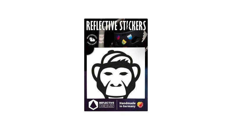 reflective berlin reflexaufkleber decals affe schwarz