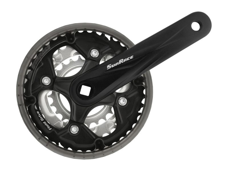 sunrace kettenradgarnitur fcm500 alu 4 kant schwarz schwarz matt