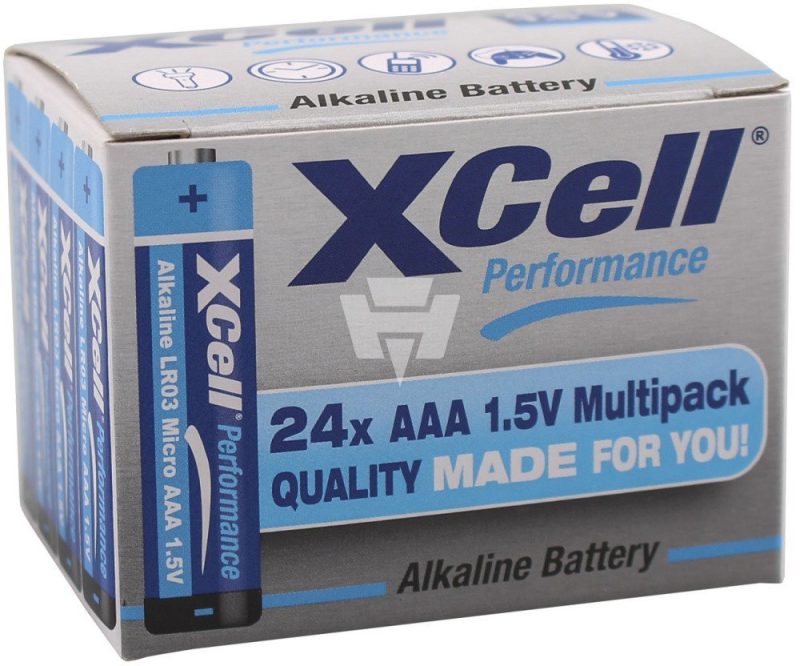 xcell batterie aaa micro performance alkaline lr03 standard